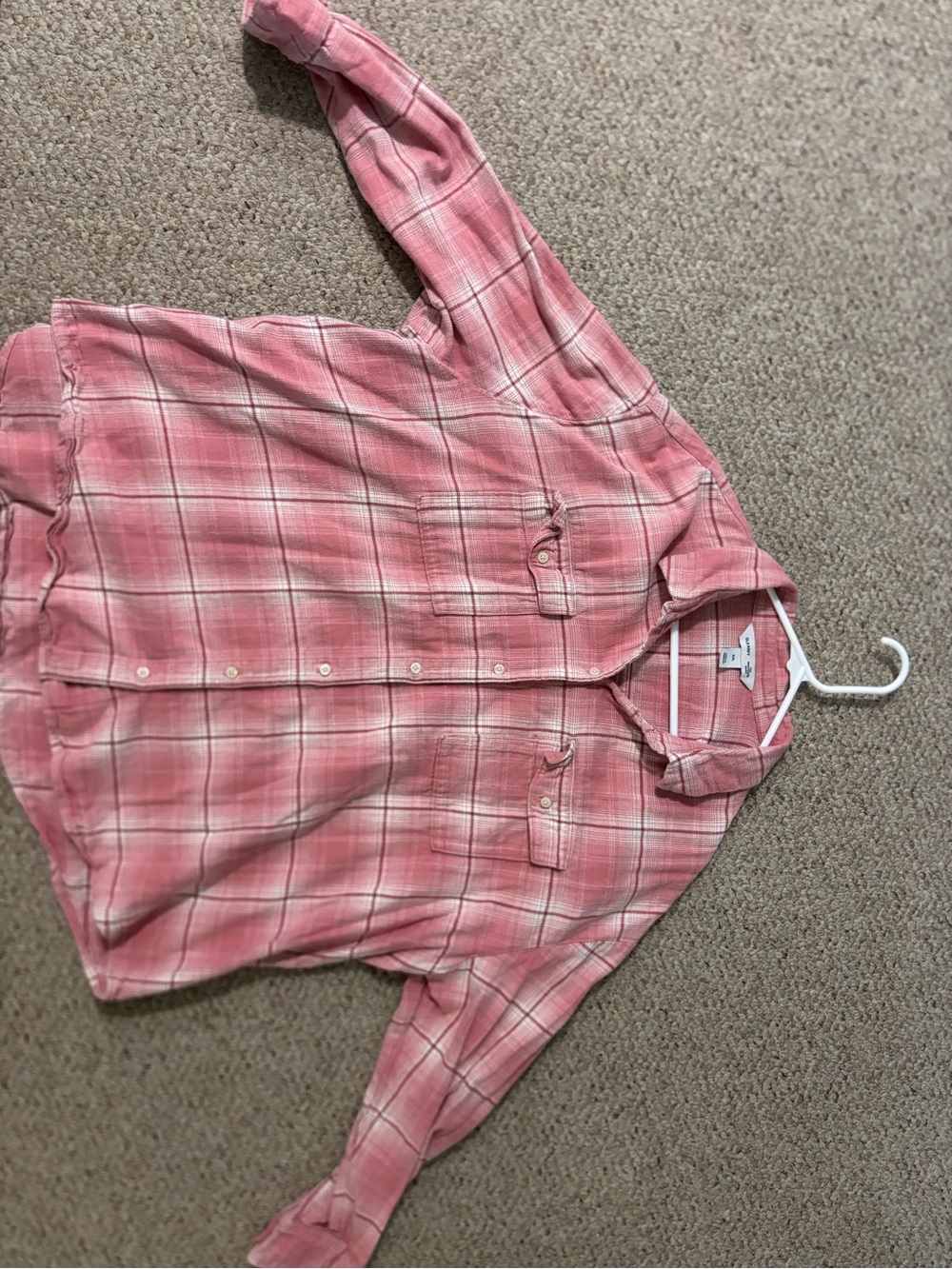 Women’s Pink Plaid Button-Up Shirt